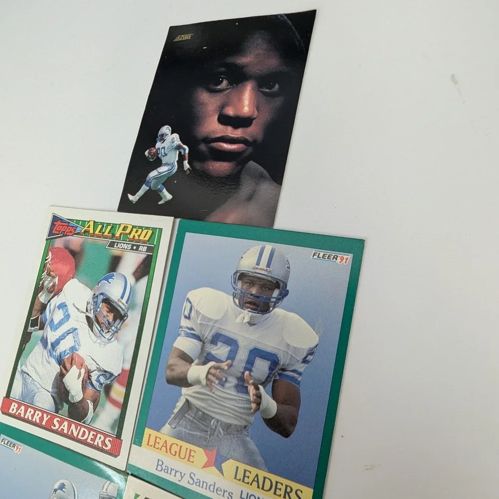 Barry Sanders 5 Card Lot NFL Topps Fleer Score Hall of Fame